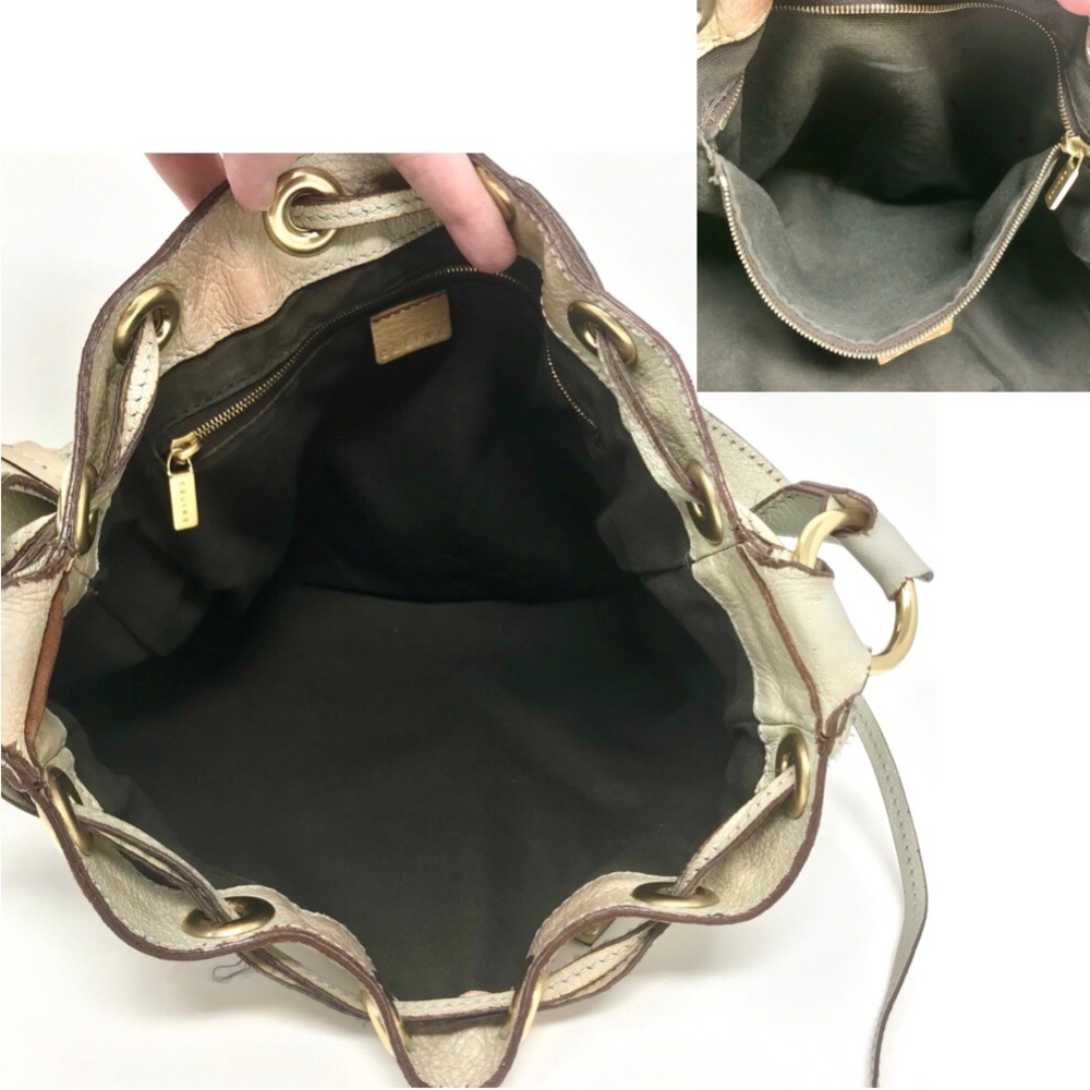 Cline Perforated Leather Drawstring Shoulder Bag - image 7